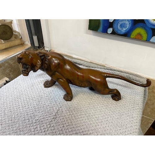 141 - A Cast Metal Tiger sculpture