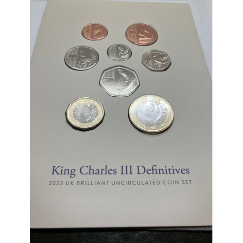 160 - King Charles III Definitives 2023 UK Brilliant Uncirculated Coin Set.