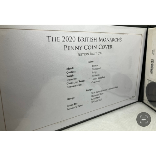 161 - the 2020 british monarchs penny coin and stamp cover