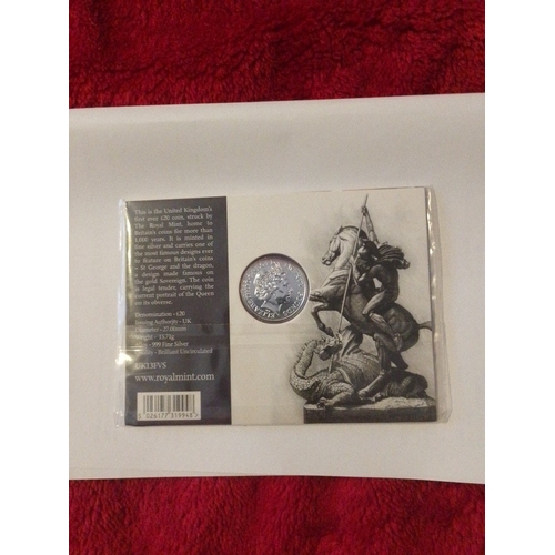 165 - £20 Coin The George And The Dragon 2013 UK Fine Silver .999 Coin