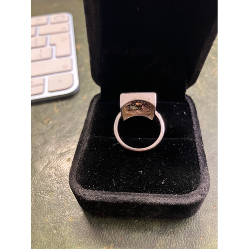 47 - Designer sterling silver and gemstone ring