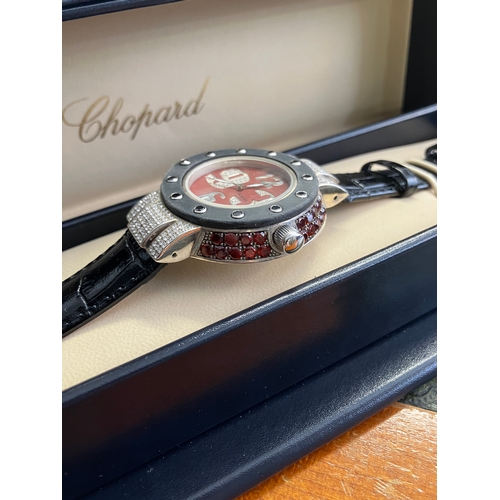 50 - kutchinsky galactica solid 925 silver by chopard Ruby & Diamond watch RRP £9500