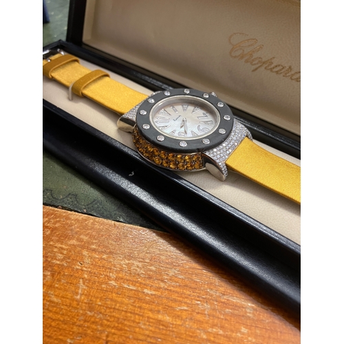 51 - kutchinsky galactica solid 925 silver by chopard Citrine & Diamond watch RRP £9500
