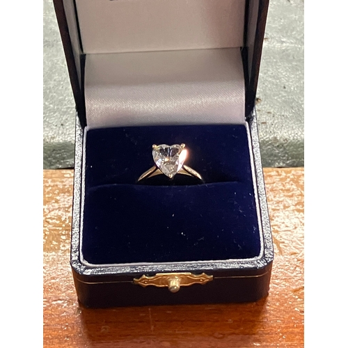 13 - Stunning 1.9ct heart shaped natural diamond ring.