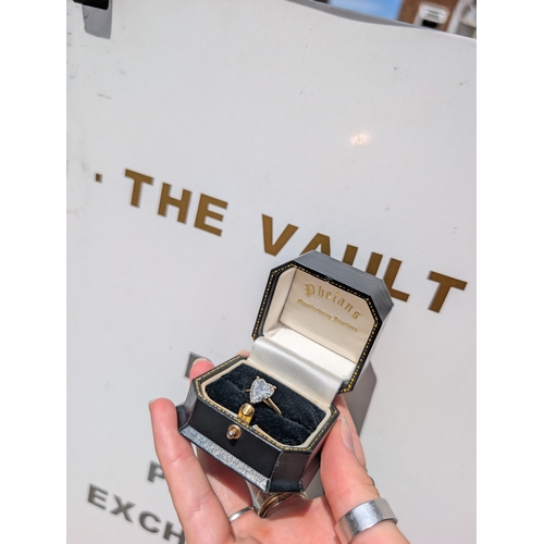 13 - Stunning 1.9ct heart shaped natural diamond ring.