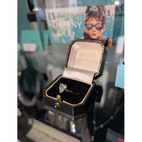 13 - Stunning 1.9ct heart shaped natural diamond ring.