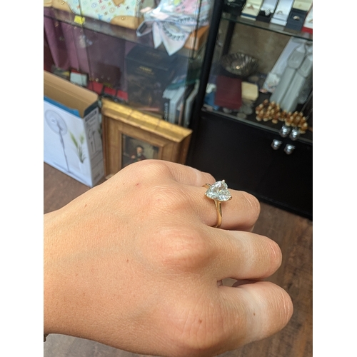 13 - Stunning 1.9ct heart shaped natural diamond ring.