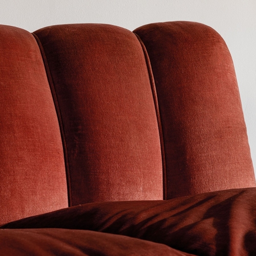 132 - OSVALDO BORSANIDivano. Legno tornito, tessuto imbottito. Produzione Arredamenti Borsani Varedo, anni... 