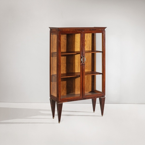 141 - GIO PONTI & EMILIO LANCIA (ATTRIB. A)Vetrina. Legno di mogano, radica di tuja, ottone nichelato. Ita... 