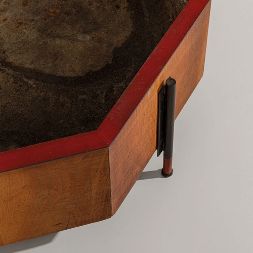 172 - ICO & LUISA PARISIFioriera mod. 1957.4 con specchio. Legno, metallo verniciato, ottone, cristallo sp... 