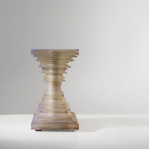 184 - RICCARDO MELI (ATTRIB. A)Rara lampada mod. Scultura. Metallo verniciato, lastre di plexiglass sovrap... 