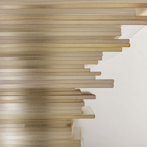 184 - RICCARDO MELI (ATTRIB. A)Rara lampada mod. Scultura. Metallo verniciato, lastre di plexiglass sovrap... 