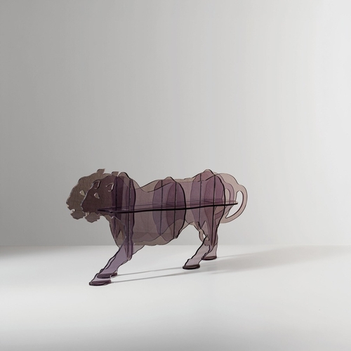 191 - GINO MAROTTAScultura portaoggetti. Plexiglass colorato e sagomato. Firma incisa a caldo. Italia anni... 