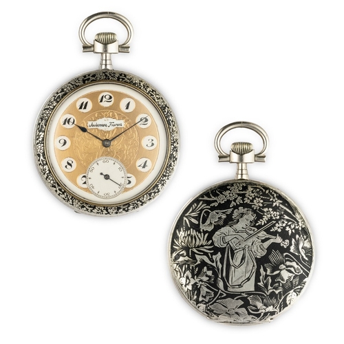 124 - AUDEMARS, OROLOGIO DA TASCA NIELLO, SVIZZERA 1930 CIRCAEpoca: 1930 circaMateriale: metallo biancoDia... 