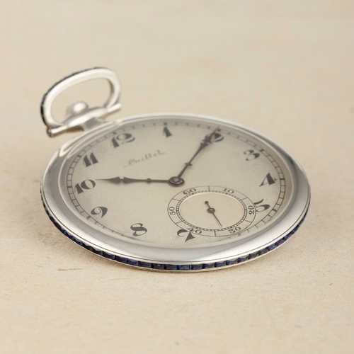 172 - LAILLET, OROLOGIO DA TASCA, O DA SMOKING, IN PLATINO E ZAFFIRI, SVIZZERA 1930 CIRCAcassa in platino ... 