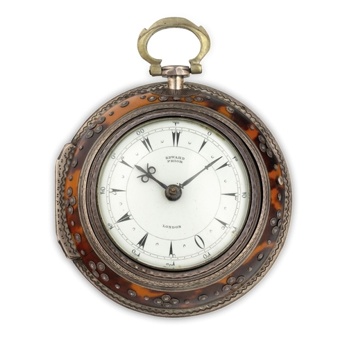 174 - EDWARD PRIOR, OROLOGIO DA TASCA A 3 CASSE, INGHILTERRA 1839Epoca: 1839Materiale: argento e tartaruga... 