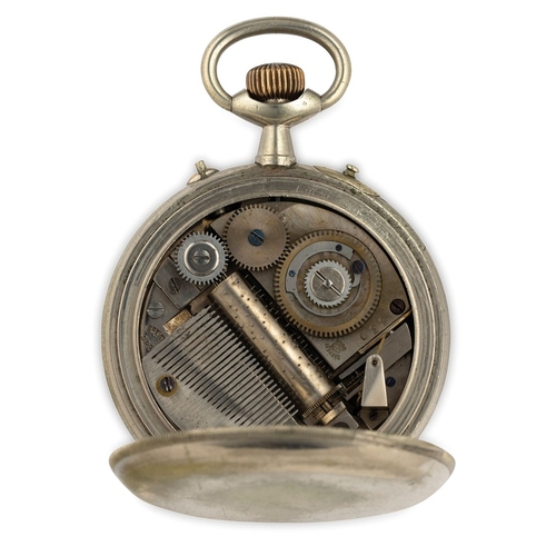 179 - CARILLON A RULLO, OROLOGIO DA TASCA CON SVEGLIA MUSICALE, SVIZZERA 1900 CIRCAcassa in metallo nichel... 