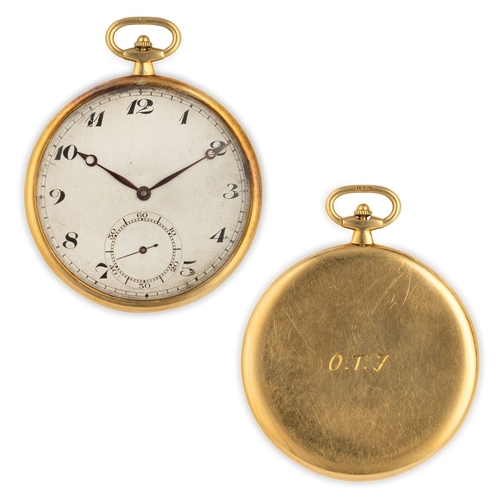 184 - OROLOGIO DA SMOKING, IN ORO, SVIZZERA 1930 CIRCAcassa in oro giallo diametro 43 spessore 4 mm, punzo... 