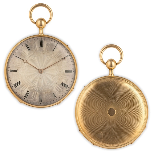 185 - ANONIMO, OROLOGIO DA TASCA IN ORO, CON RIPETIZIONE ORE E QUARTI, SVIZZERA 1820 CIRCAcassa in oro dia... 