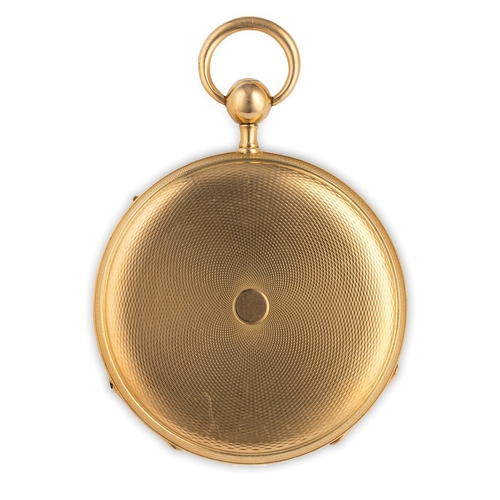 185 - ANONIMO, OROLOGIO DA TASCA IN ORO, CON RIPETIZIONE ORE E QUARTI, SVIZZERA 1820 CIRCAcassa in oro dia... 