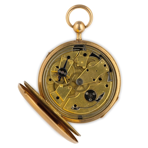185 - ANONIMO, OROLOGIO DA TASCA IN ORO, CON RIPETIZIONE ORE E QUARTI, SVIZZERA 1820 CIRCAcassa in oro dia... 