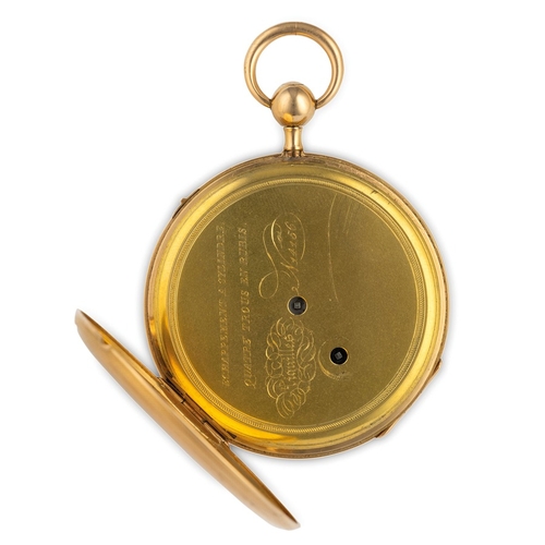 185 - ANONIMO, OROLOGIO DA TASCA IN ORO, CON RIPETIZIONE ORE E QUARTI, SVIZZERA 1820 CIRCAcassa in oro dia... 