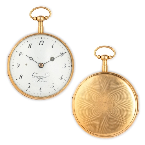 187 - COURVOISIER FRERES, OROLOGIO DA TASCA IN ORO CON RIPETIZIONE QUARTI, SVIZZERA 1815 CIRCAcassa in oro... 