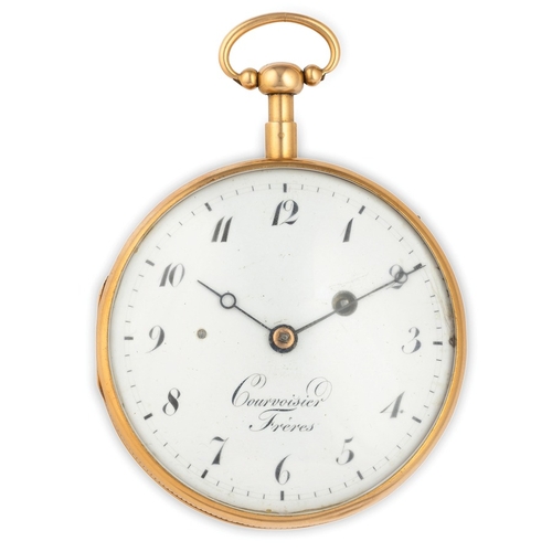 187 - COURVOISIER FRERES, OROLOGIO DA TASCA IN ORO CON RIPETIZIONE QUARTI, SVIZZERA 1815 CIRCAcassa in oro... 