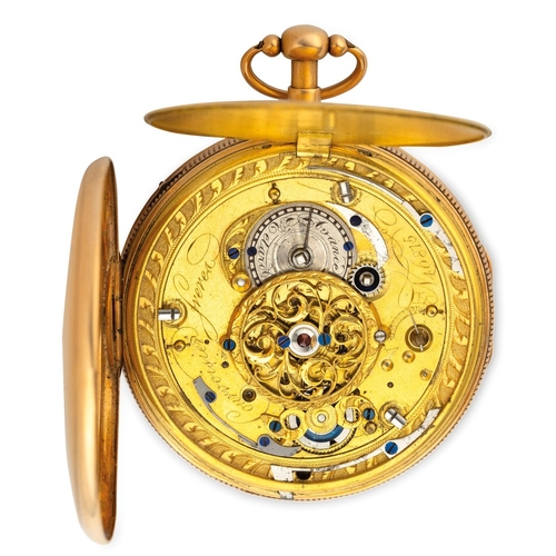 187 - COURVOISIER FRERES, OROLOGIO DA TASCA IN ORO CON RIPETIZIONE QUARTI, SVIZZERA 1815 CIRCAcassa in oro... 