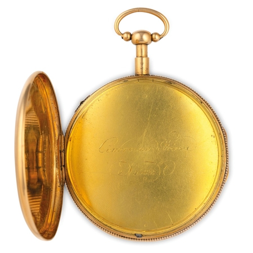 187 - COURVOISIER FRERES, OROLOGIO DA TASCA IN ORO CON RIPETIZIONE QUARTI, SVIZZERA 1815 CIRCAcassa in oro... 