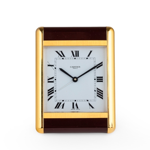 224 - CARTIER, MUST DE CARTIER, OROLOGIO DA SCRIVANIA, CON COFANETTO E DOCUMENTI, SVIZZERA 1987Epoca:  198... 