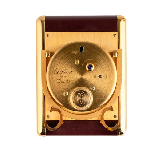 224 - CARTIER, MUST DE CARTIER, OROLOGIO DA SCRIVANIA, CON COFANETTO E DOCUMENTI, SVIZZERA 1987Epoca:  198... 