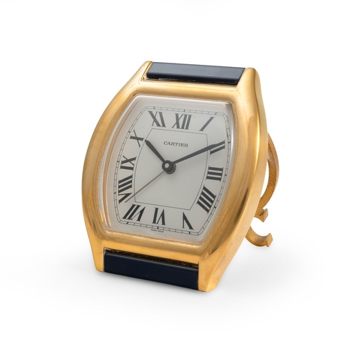 58 - CARTIER, MUST DE CARTIER, OROLOGIO DA TAVOLO DA VIAGGIO CON SVEGLIA, SVIZZERA 1985 CIRCAEpoca: 1985 ... 