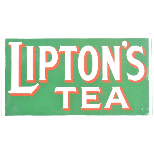 20 - Liptons Tea - A vintage 20th Century advertising point of sale shop display double sided enamel porc... 