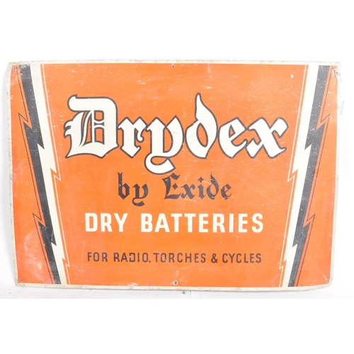 54 - Drydex by Exide - A vintage mid 20th Century point of sale aluminium advertising sign of rectangular... 