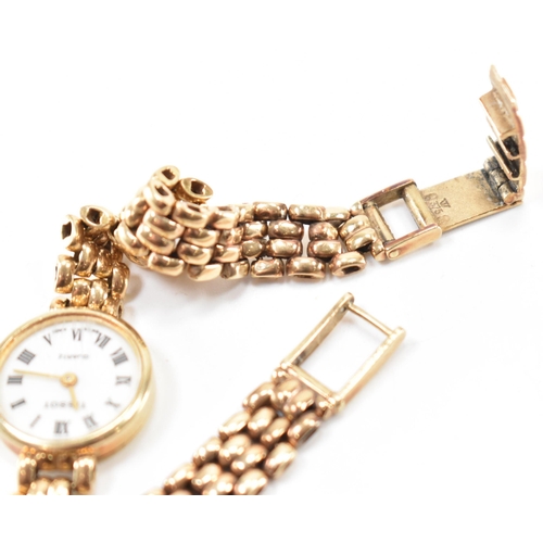 227 - Two 9ct gold strapped and cased ladies wrist watches to include a Rotary and Tissot. Rotary strap as... 