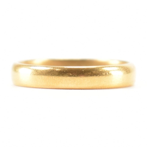 242 - A hallmarked 22ct gold wedding band ring. Assay marked for Birmingham. Date letter A for 1849. Ring ... 