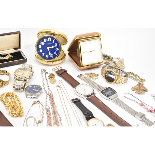 247 - A collection of vintage costume jewellery & watches. The lot to include; gold & silver tone Orlando ... 