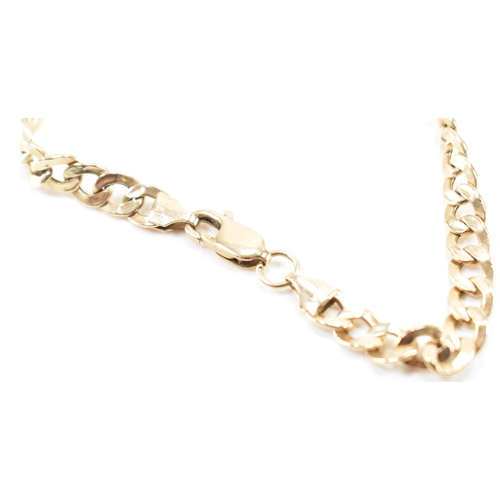 263 - A hallmarked 9ct gold curb link ID bracelet. The bracelet having a blank plaque to curb links and un... 