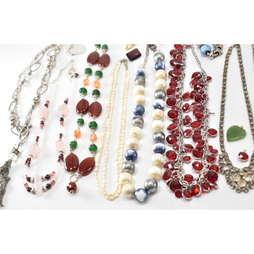 280a - A collection of vintage costume jewellery. The lot to include a scarab beetle necklace, baroque pear... 