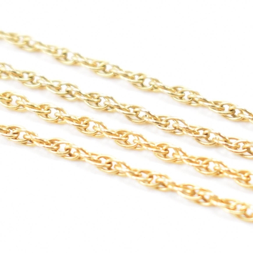 302 - A hallmarked 9ct gold rope twist chain necklace. The necklace formed of rope twist chain to  spring ... 