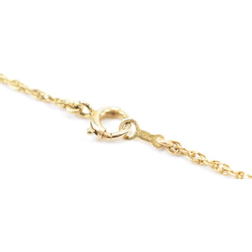 302 - A hallmarked 9ct gold rope twist chain necklace. The necklace formed of rope twist chain to  spring ... 