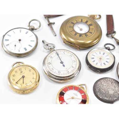 534 - A collection of vintage and antique pocket watches. The lot to include two silver pocket watches, an... 