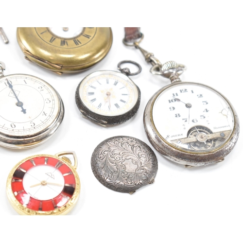 534 - A collection of vintage and antique pocket watches. The lot to include two silver pocket watches, an... 