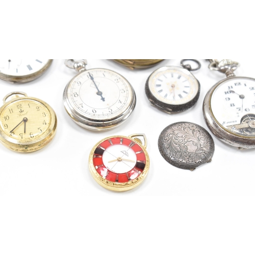 534 - A collection of vintage and antique pocket watches. The lot to include two silver pocket watches, an... 