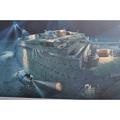 62 - The Collection Of Bernard Hill - RMS Titanic - a large format lithograph poster by artist Yadegar As... 