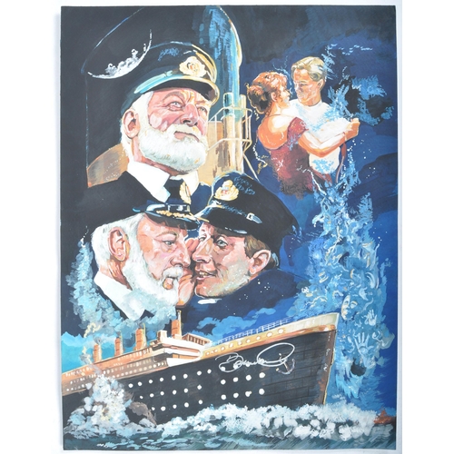 95 - The Collection Of Bernard Hill - Titanic (1997) - Fan Artwork - AK Hevonen (Artist) - a mixed media ... 