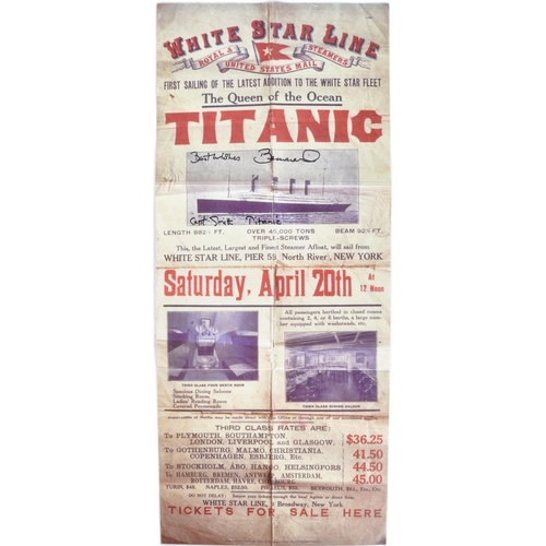 96 - The Collection Of Bernard Hill - RMS Titanic  - personally owned and autographed replica White Star ... 