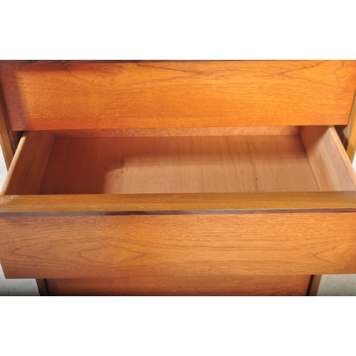 1165 - Austin Suite  - A vintage retro mid 20th century circa. 1960's teak wood chest of drawers having a b... 