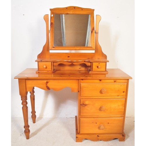 1182 - A retro vintage 20th Century pine bedroom suite. Comprising of; two bed side tables / cabinets with ... 